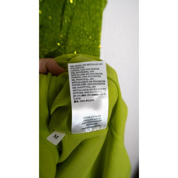 STINE GOYA Louiza Lime Green Sequin Twist Sleeveless Mini Dress US MEDIUM NWT - Picture 11 of 12